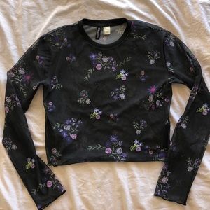 Black sheer top in Medium